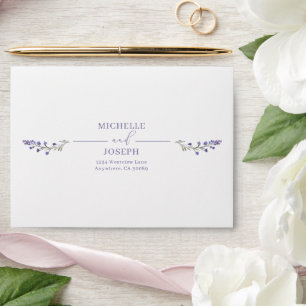 Lavender Bliss Elegant Watercolor Return Address Envelope