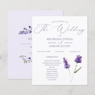 Lavender Bliss Elegant Watercolor Wedding Program