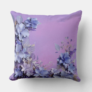 Lavender Bloom: 3D Flower Throw Pillow" Cushion