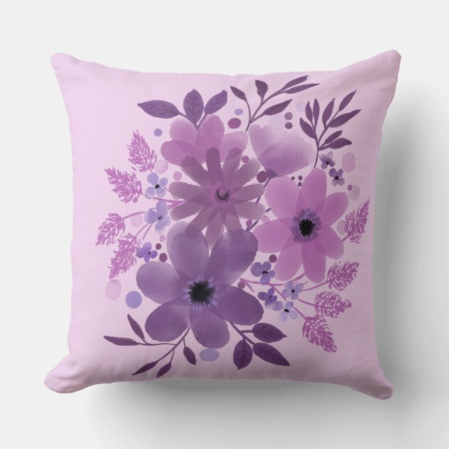 Lavender Bloom Bouquet Pillow (Front)