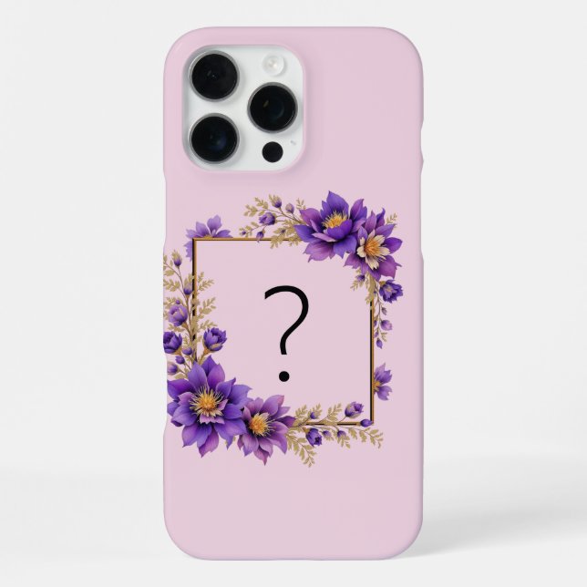 Lavender Bloom : Monogrammed Initial '?'  iPhone Case (Back)
