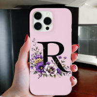 Lavender Bloom : Monogrammed Initial 'R'