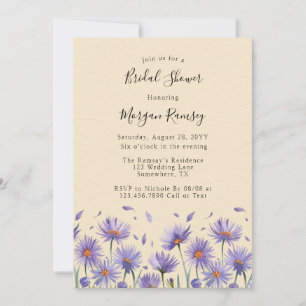 Lavender Bloom Wildflowers Bridal Shower Invitation