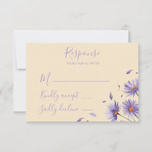 Lavender Bloom Wildflowers Wedding  RSVP Card