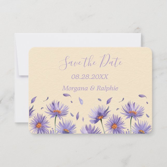 Lavender Bloom Wildflowers Wedding  Save The Date (Front)