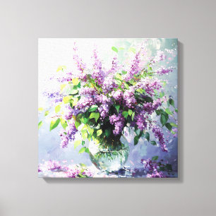 Lavender Blooming Lilac Bouquet Canvas Print