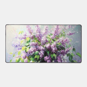 Lavender Blooming Lilac Bouquet Desk Mat