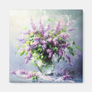Lavender Blooming Lilac Bouquet Magnet