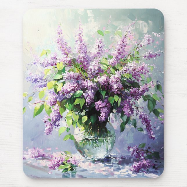 Lavender Blooming Lilac Bouquet Mouse Pad (Front)