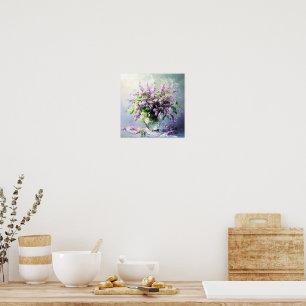 Lavender Blooming Lilac Bouquet Poster