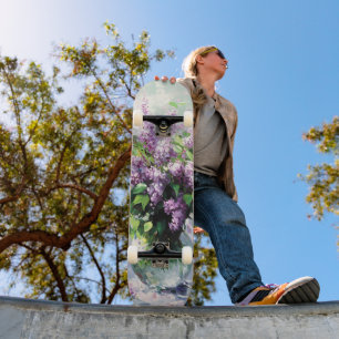 Lavender Blooming Lilac Bouquet Skateboard