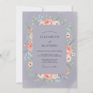 Lavender Blooming Romance Wedding Invitation