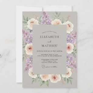 Lavender Blossom Arrangement Wedding Invitation