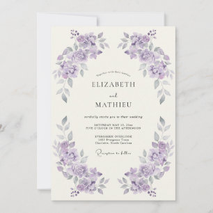 Lavender Blossom Artistry Wedding Invitation