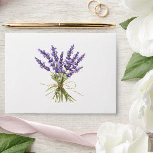 Lavender Blossom Garden Wedding Envelope