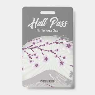 Lavender Blossom Hall Pass Badge ID Badge