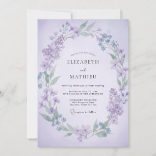 Lavender Blossom Romantic Flourish Wedding Invitation