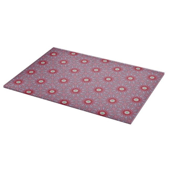 Lavender Blossom Tile Pattern Cutting Board (Corner)