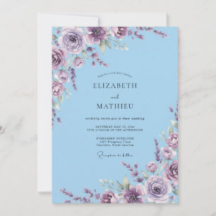 Lavender Blossom Whimsical Wedding Invitation