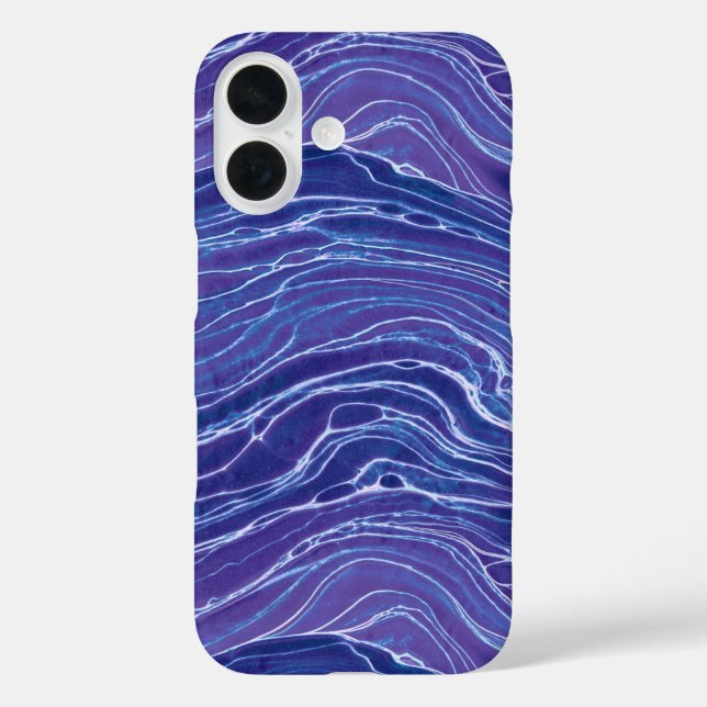 Lavender Blue Abstract Waves Pattern  Case-Mate iPhone Case (Back)