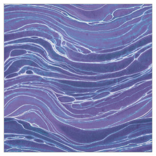 Lavender Blue Abstract Waves Pattern  Fabric