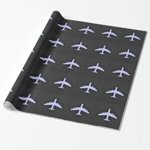Lavender Blue Aeroplane Wrapping Paper