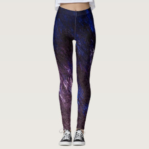 Lavender Blue and Black Abstract Dance Leggings