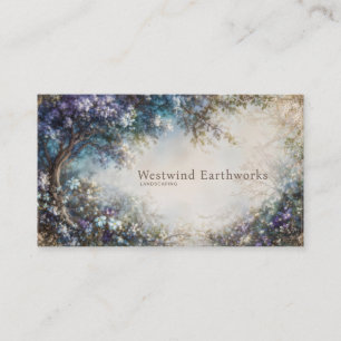 Lavender Blue Floral Grove Romantic Fantasy Business Card