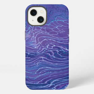 Lavender Blue Lace Marble Acrylic Abstraction iPhone 13 Case