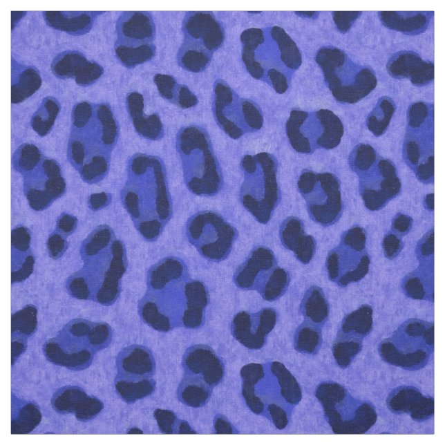 Lavender Blue Leopard Animal Print Skin Pattern  Fabric (Swatch)