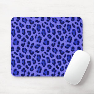 Lavender Blue Leopard Animal Print Skin Pattern Mouse Pad