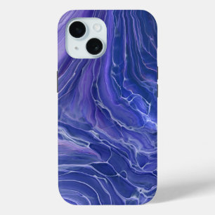 Lavender Blue Marble Acrylic Abstract iPhone 15 Case