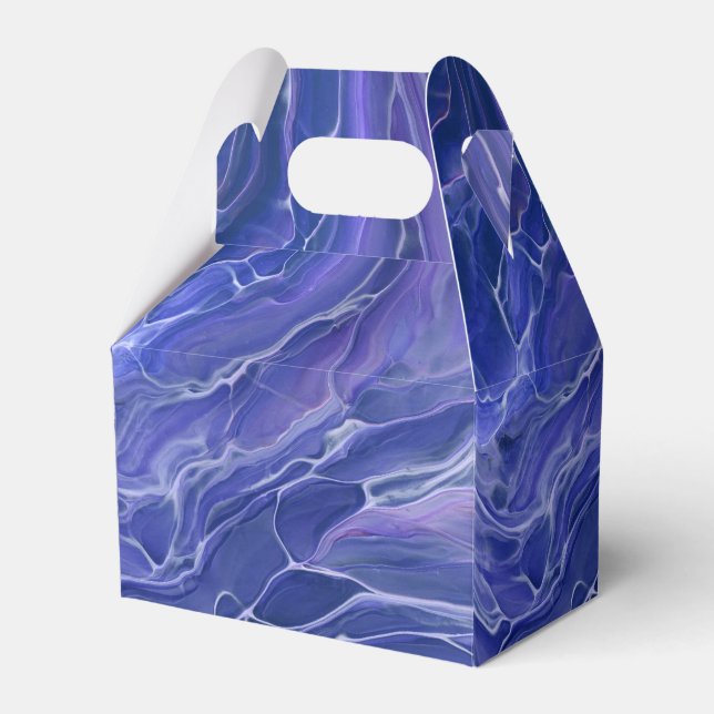 Lavender Blue Marble Acrylic Abstract Favour Box (Front Side)