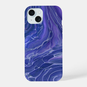 Lavender Blue Marble Acrylic Abstract iPhone 15 Case