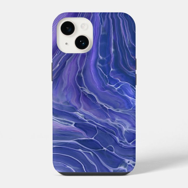 Lavender Blue Marble Acrylic Abstract iPhone Case (Back)