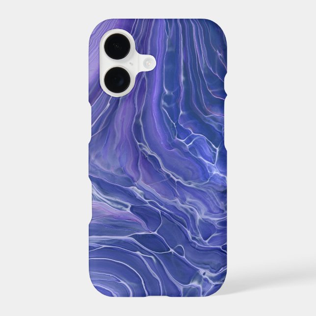 Lavender Blue Marble Acrylic Abstract iPhone Case (Back)