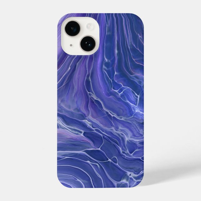 Lavender Blue Marble Acrylic Abstract iPhone Case (Back)