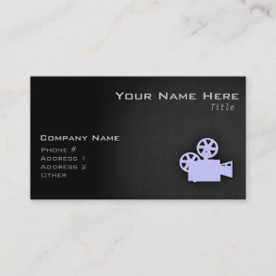Lavender Blue Movie Camera Business Card