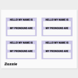 Lavender Blue Name & Pronoun Labels