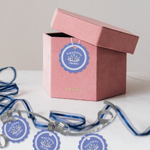 Lavender Blue Princess Tiara Round Favour Tags