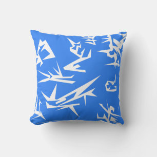 Lavender Blue White Abstract Art Cushion Pillow