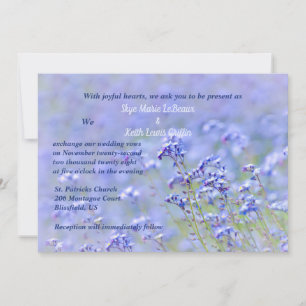 Lavender Blue Wild Flowers Country Wedding Invitation