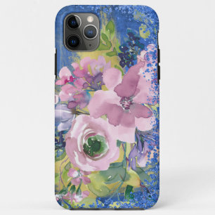 Lavender Blues Watercolor Floral Glitter Case-Mate iPhone Case