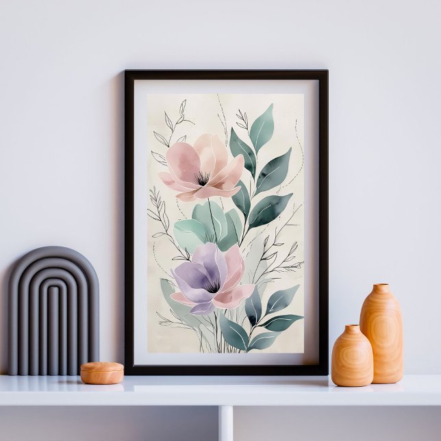 Lavender & Blush Bloomscape II | Modern Botanical  Poster (Creator Uploaded)