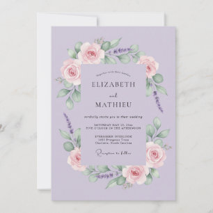 Lavender Blush Botanical Bloom Wedding Invitation