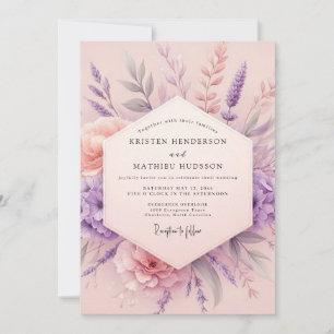 Lavender Blush Botanical Romance Wedding Invitation