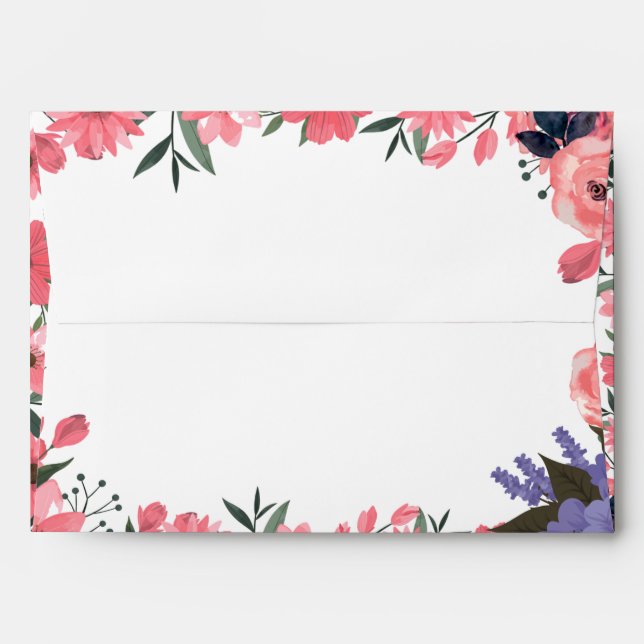 Lavender Blush Floral Wedding Envelope (Back (Top Flap))