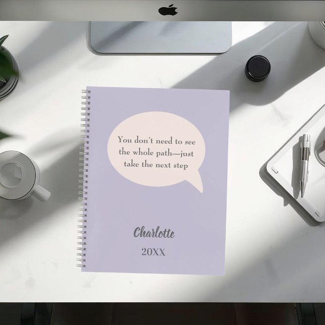 Lavender blush pink ivory inspirational goal quote notebook (Creator Uploaded)
