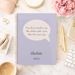 Lavender blush pink ivory inspirational goal quote planner
