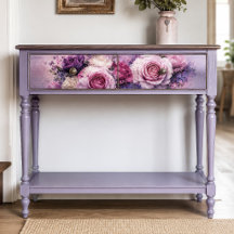 Lavender Blush Rose Bouquet Decoupage